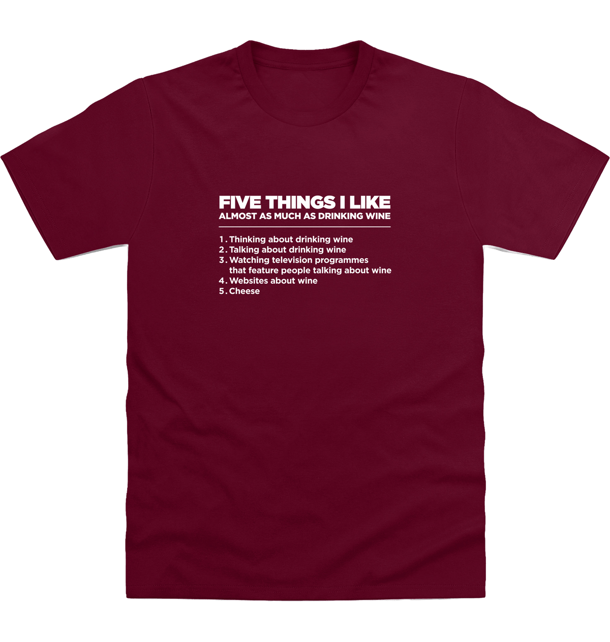 Burgundy Printed T-shirt Front