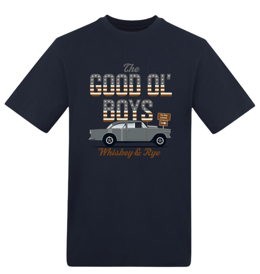New French Navy Printed T-shirt Front