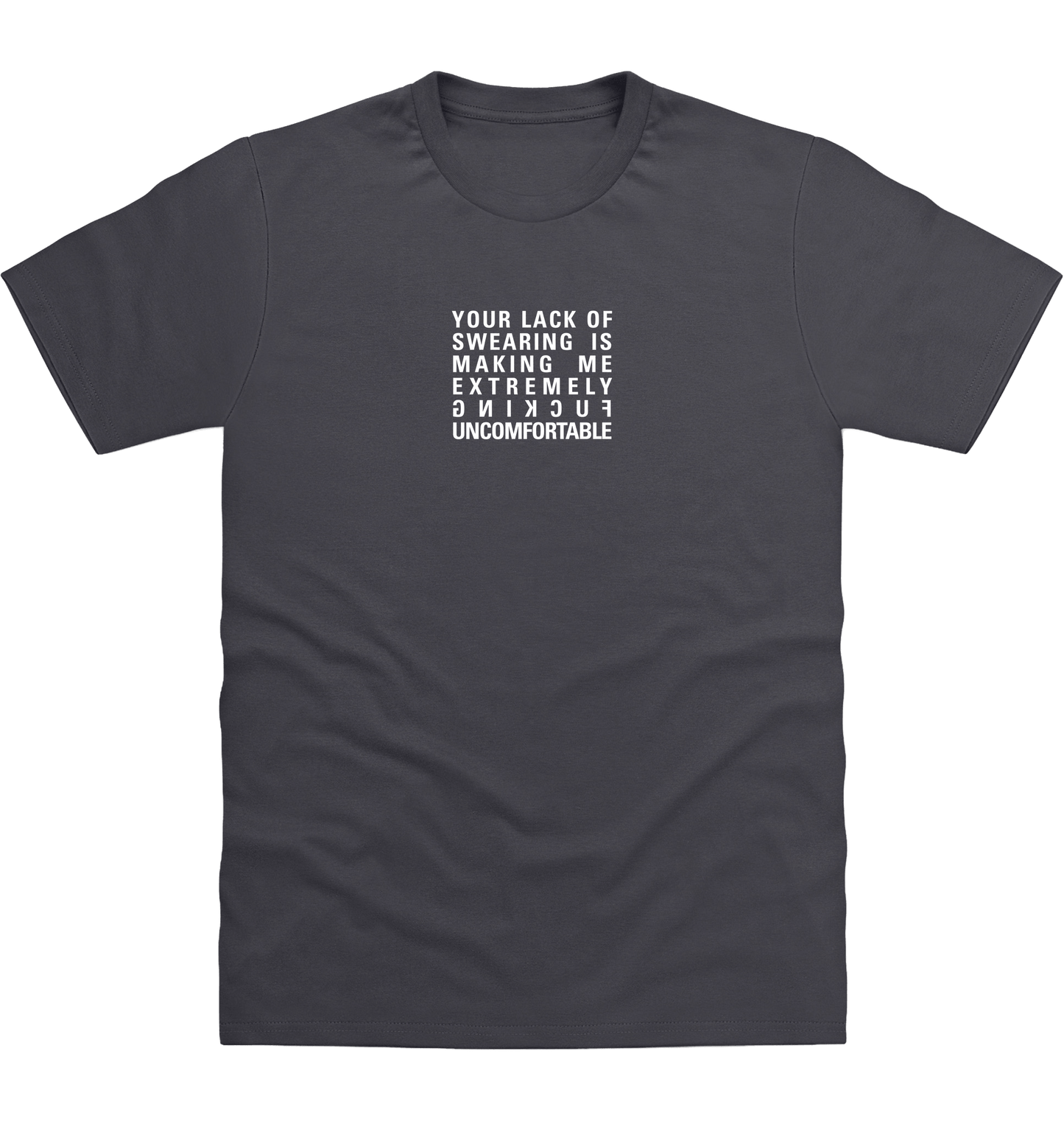 Solid Charcoal Printed T-shirt Front