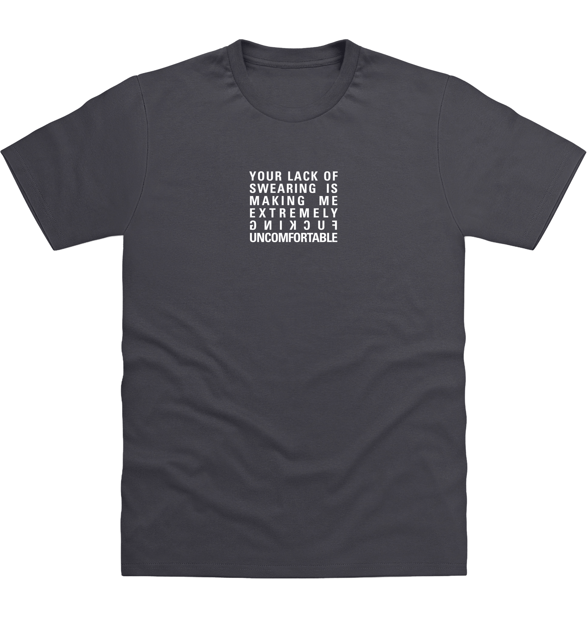 Solid Charcoal Printed T-shirt Front
