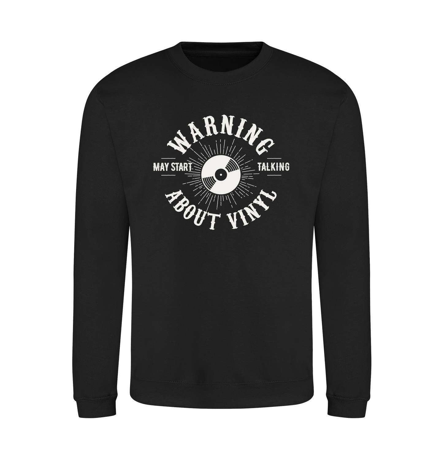 Jet Black Printed Sweater Front