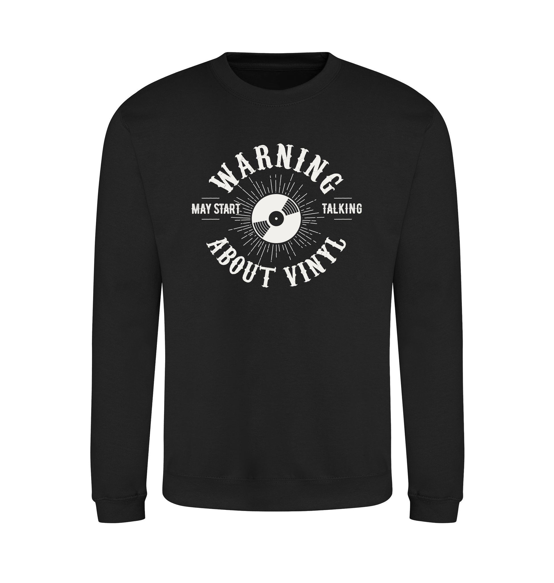 Jet Black Printed Sweater Front