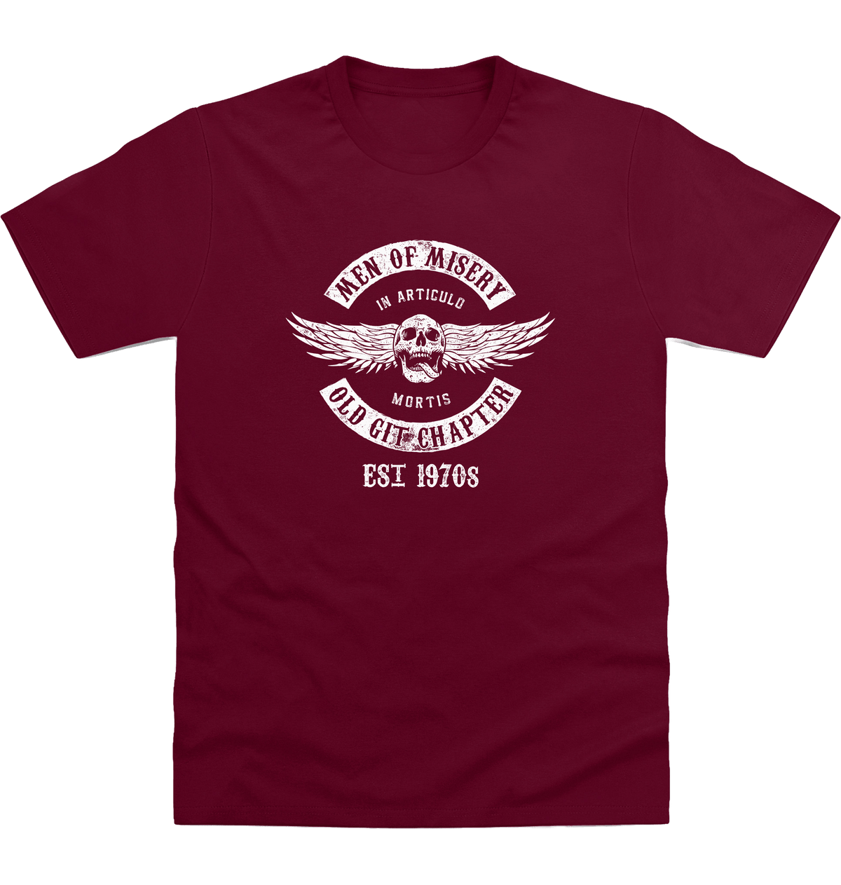 Burgundy Printed T-shirt Front