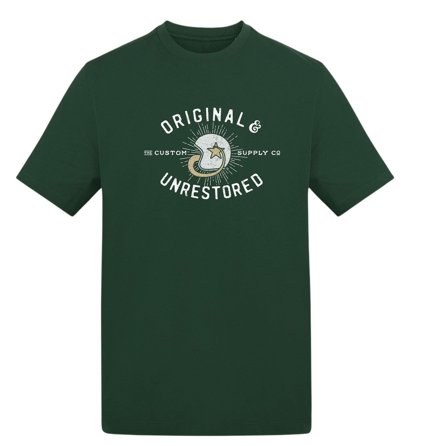Bottle Green Printed T-shirt Front
