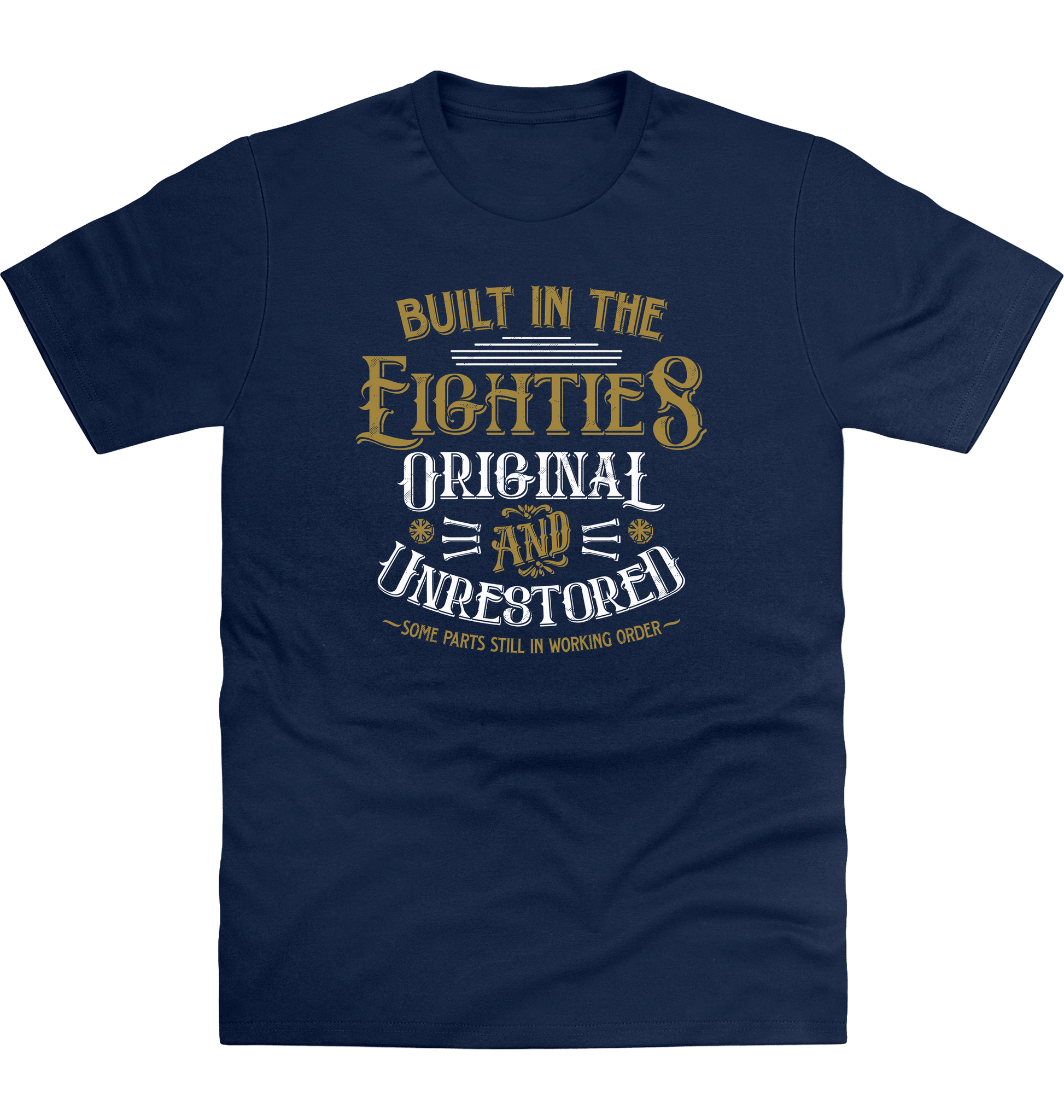 New French Navy Printed T-shirt Front