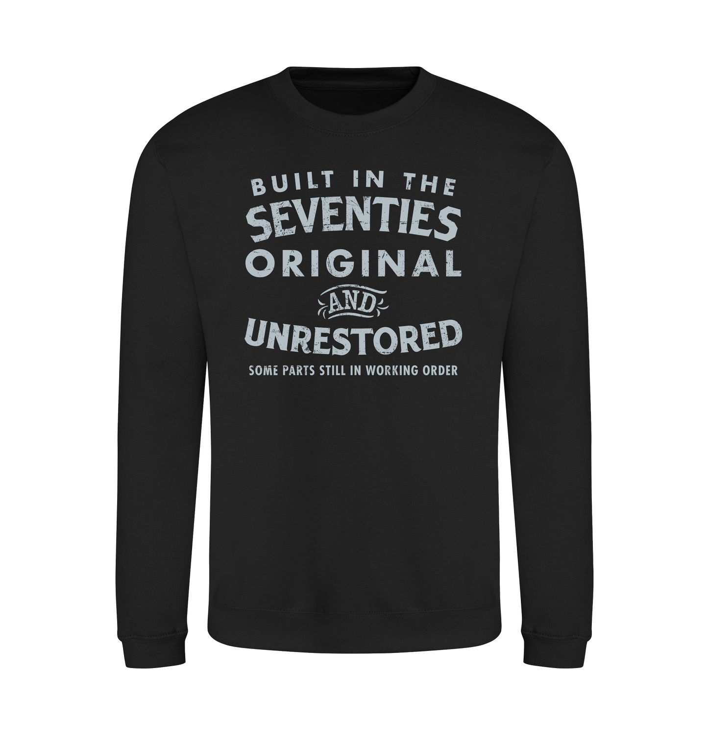 Jet Black Printed Sweater Front