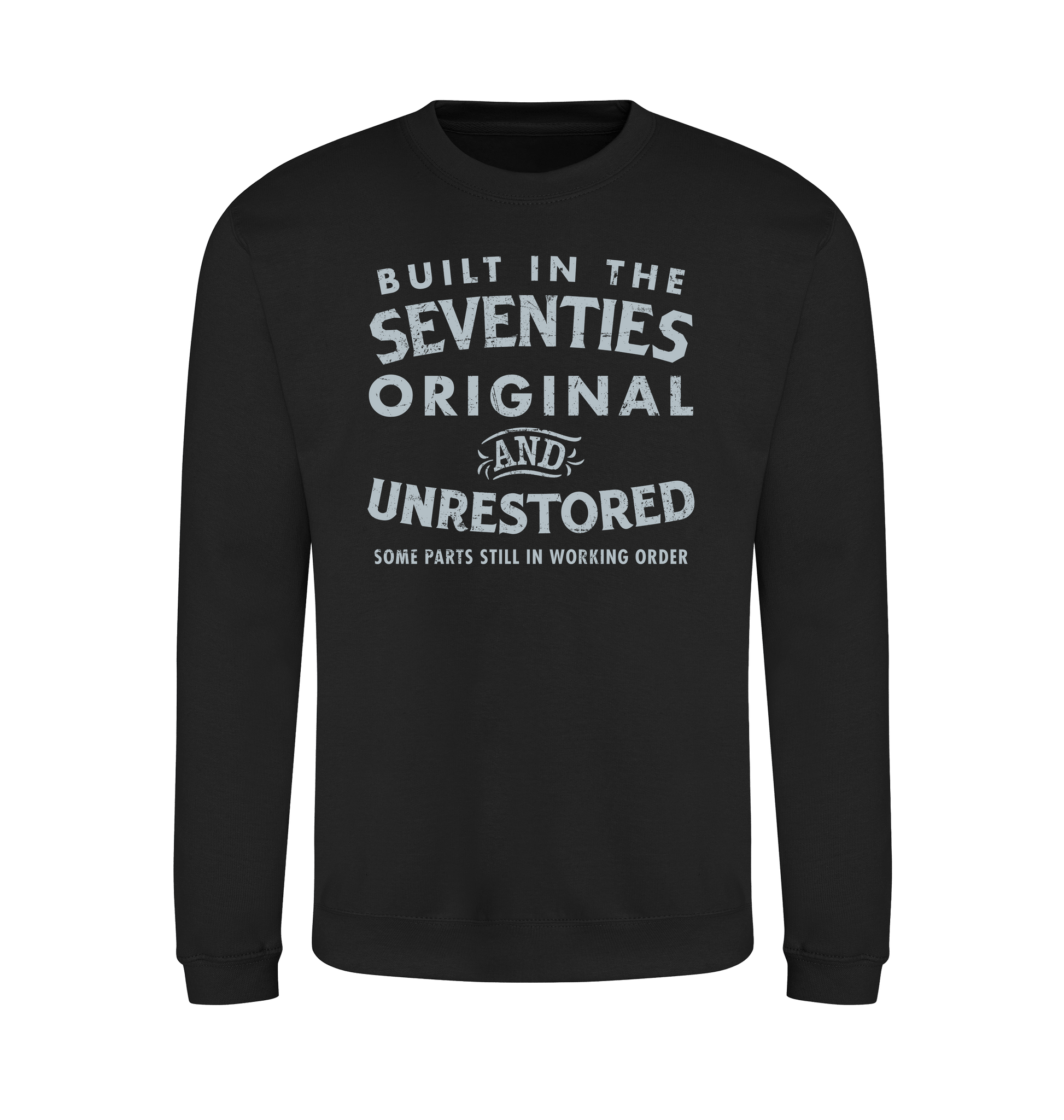 Jet Black Printed Sweater Front