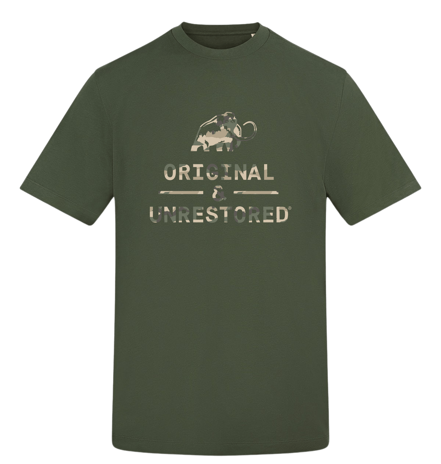 Earthy Green Printed T-shirt Front