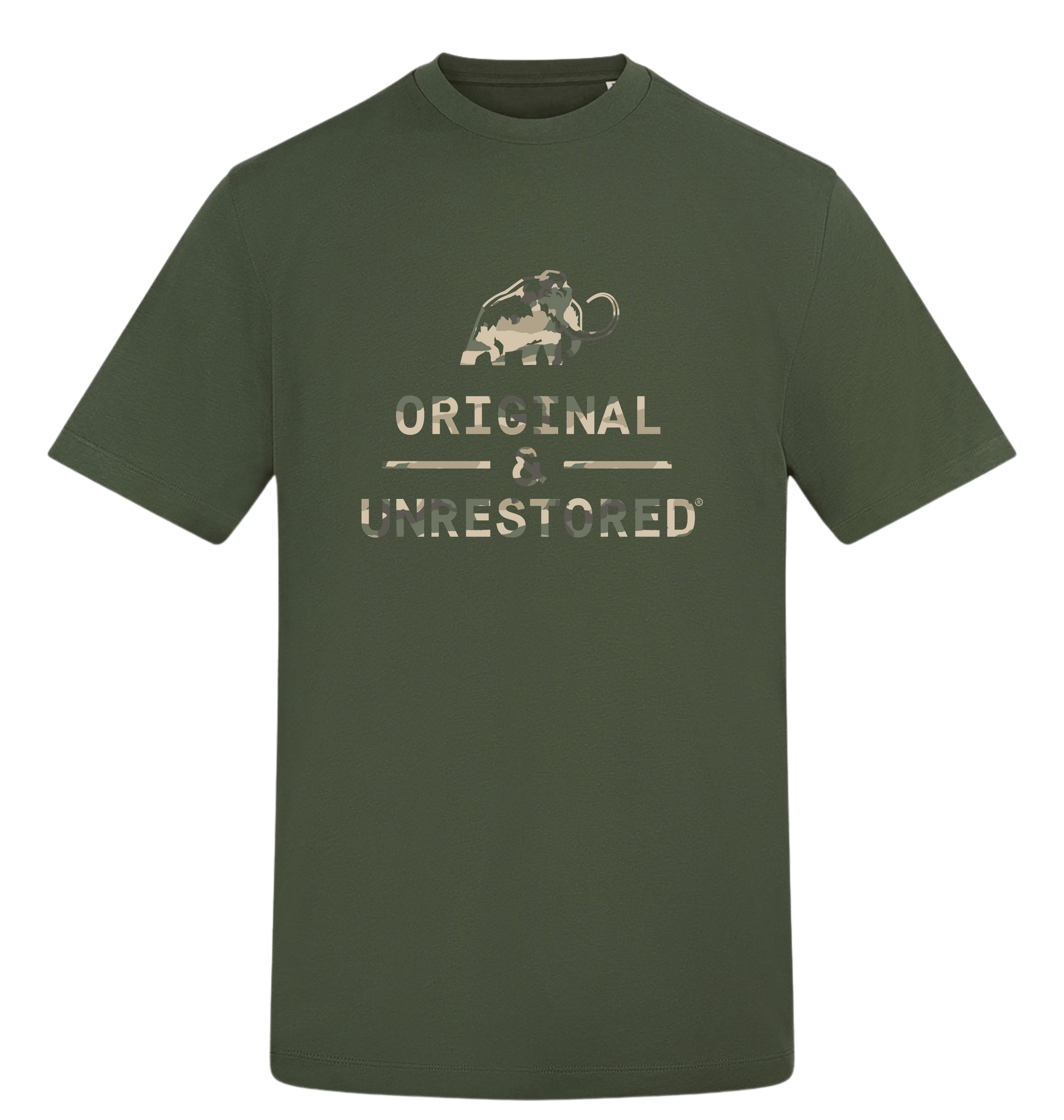 Earthy Green Printed T-shirt Front