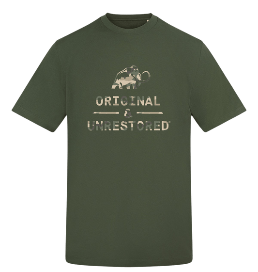 Earthy Green Printed T-shirt Front