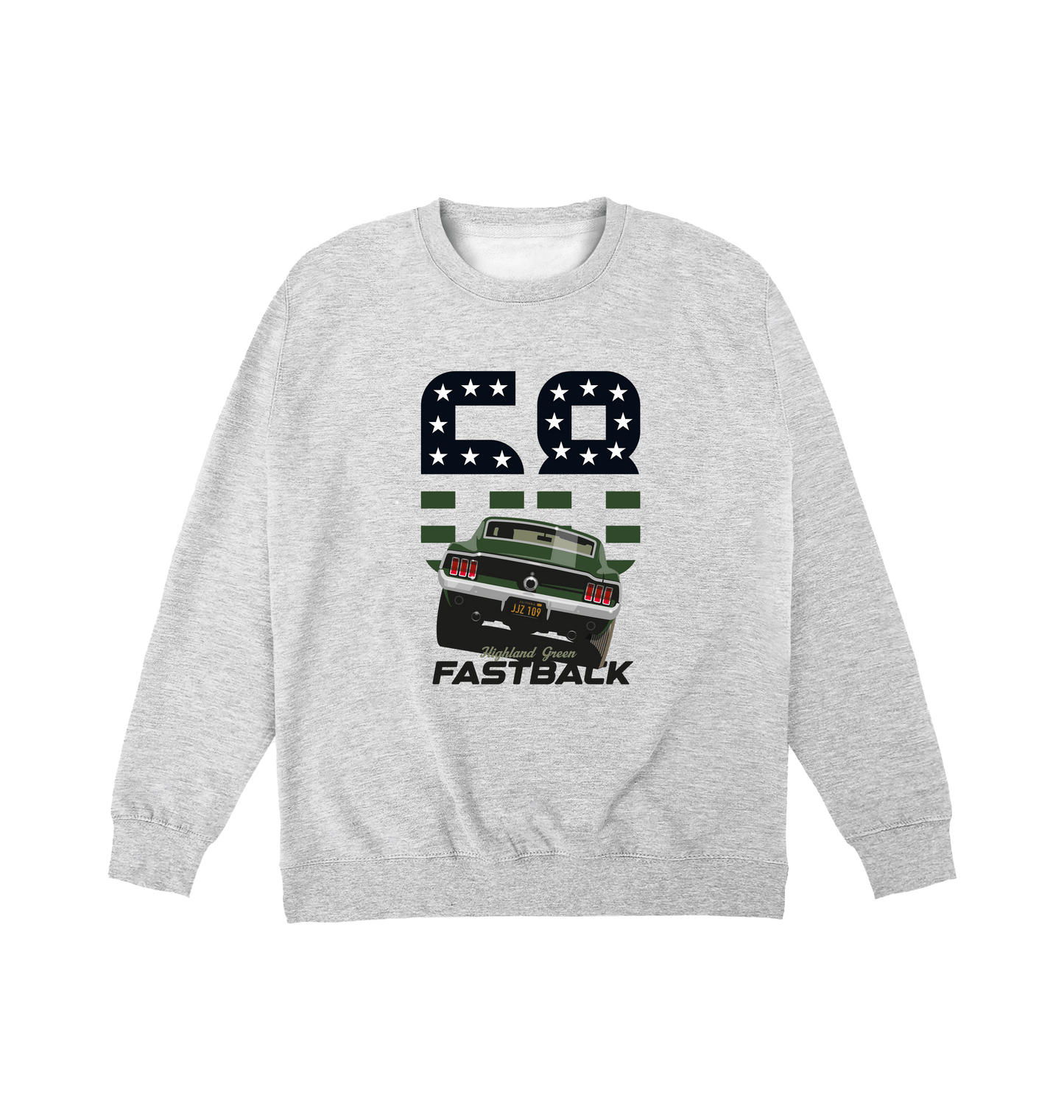 Heather Grey Printed Sweater Front
