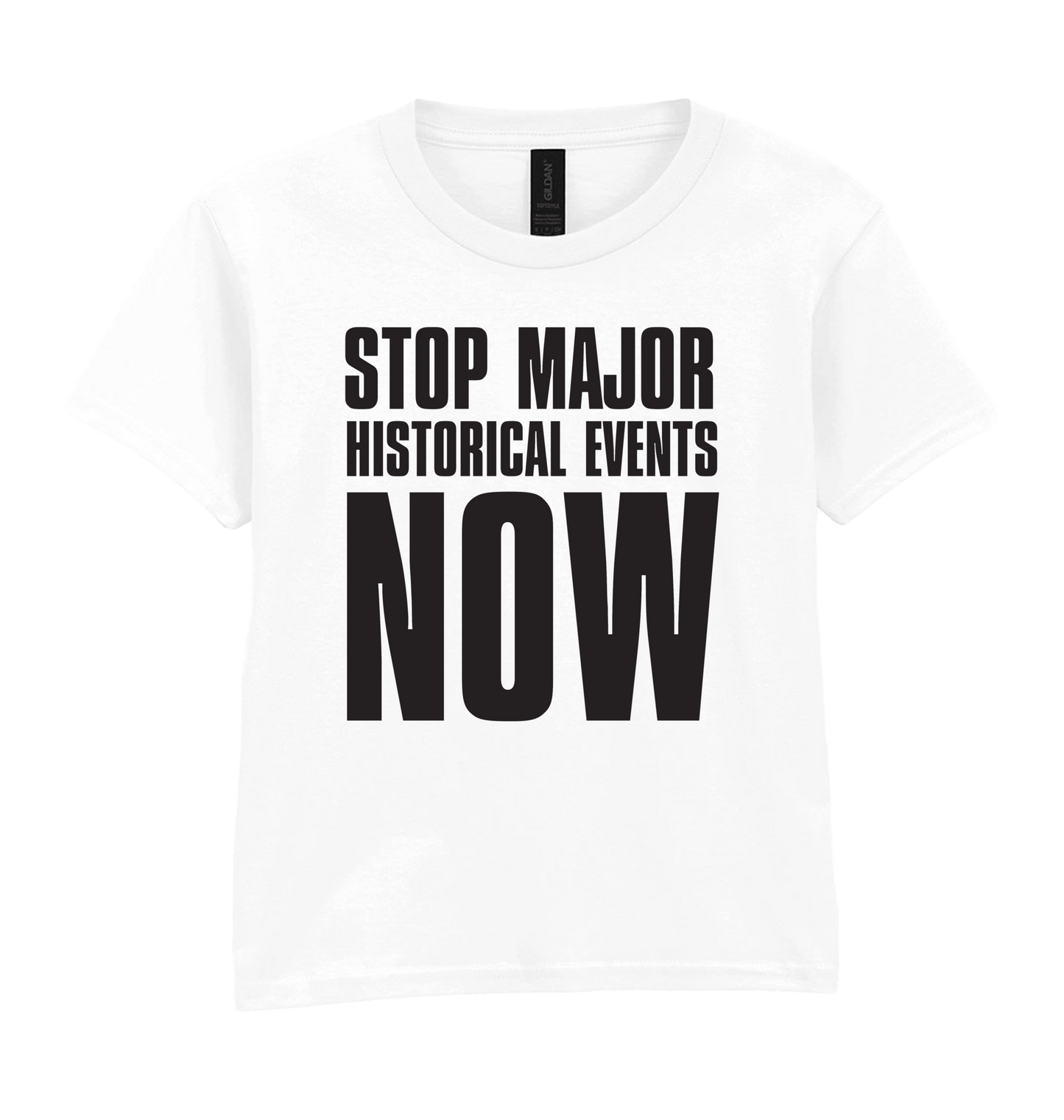 White Printed Kids T-Shirt Front