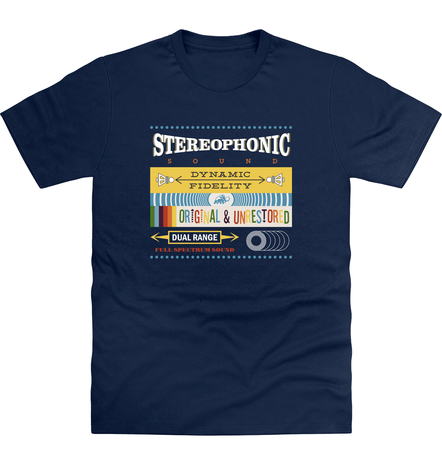 New French Navy Printed T-shirt Front