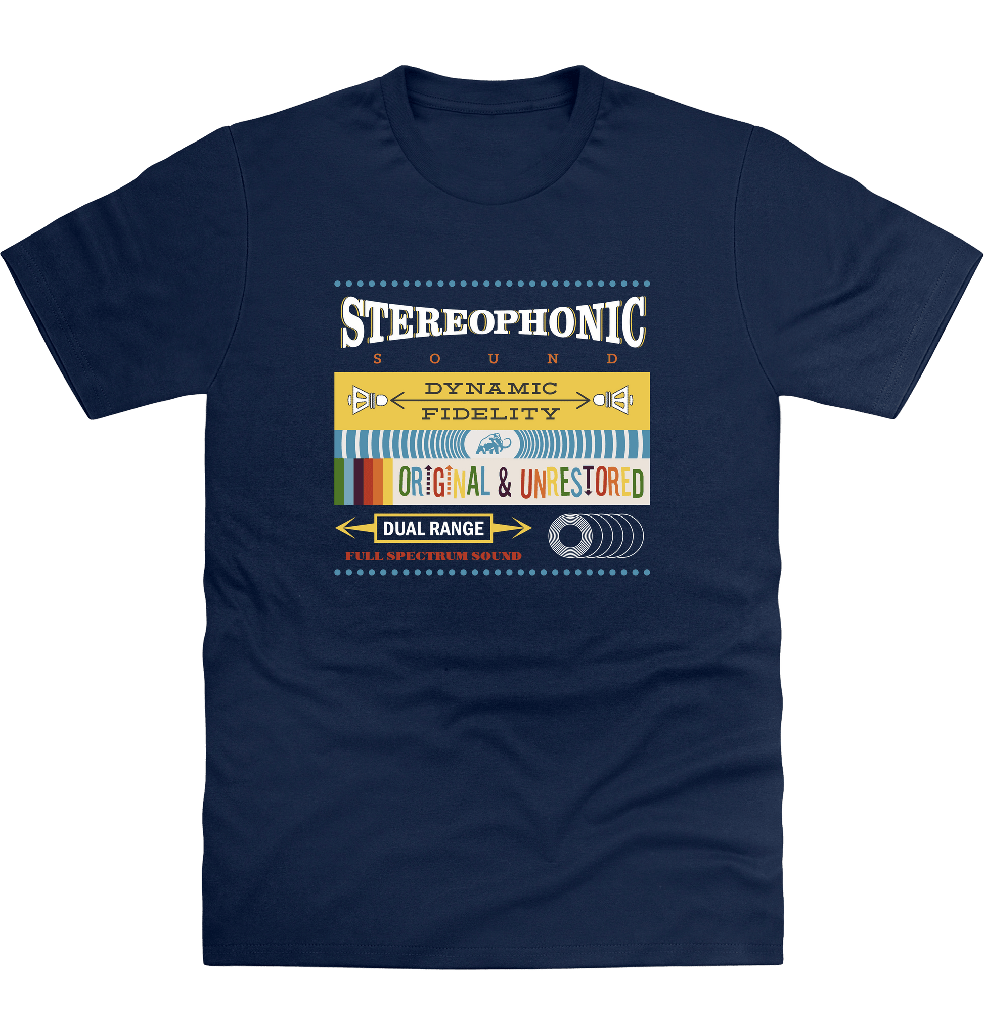 New French Navy Printed T-shirt Front