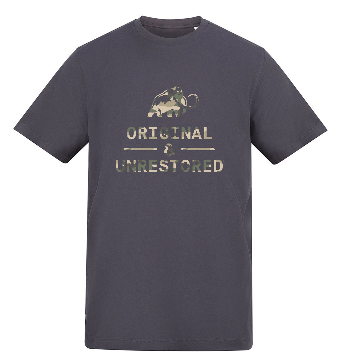 Solid Charcoal Printed T-shirt Front