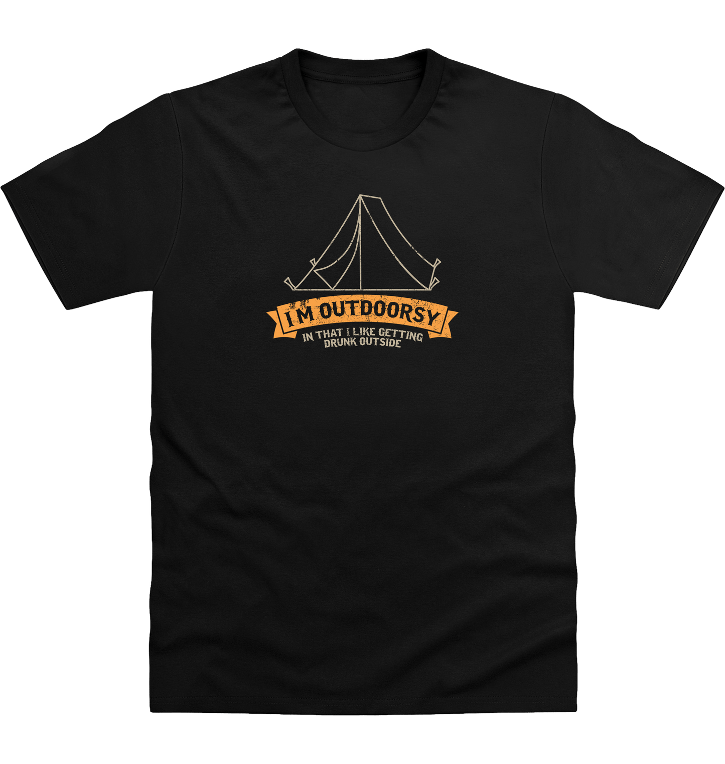 Deep Black Printed T-shirt Front