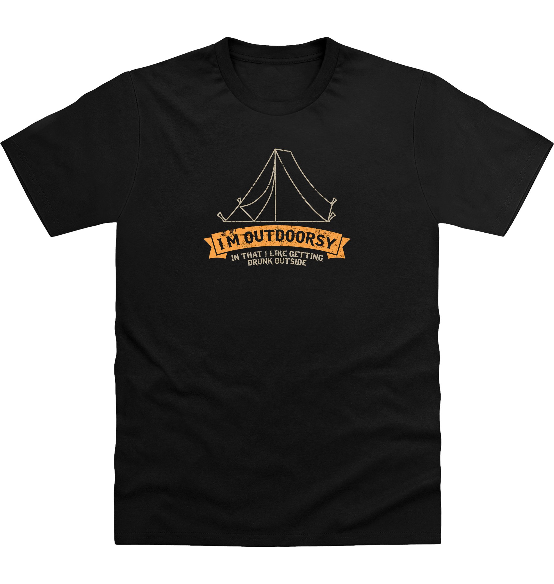 Deep Black Printed T-shirt Front
