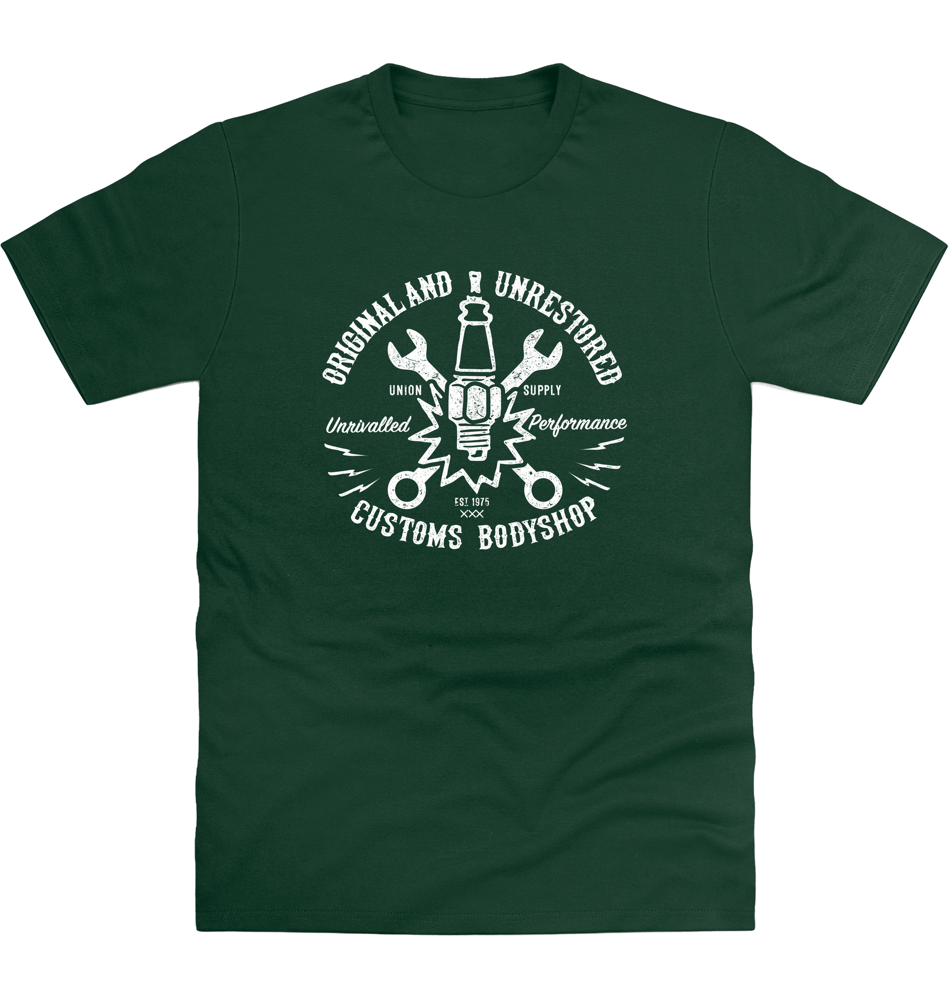 Bottle Green Printed T-shirt Front