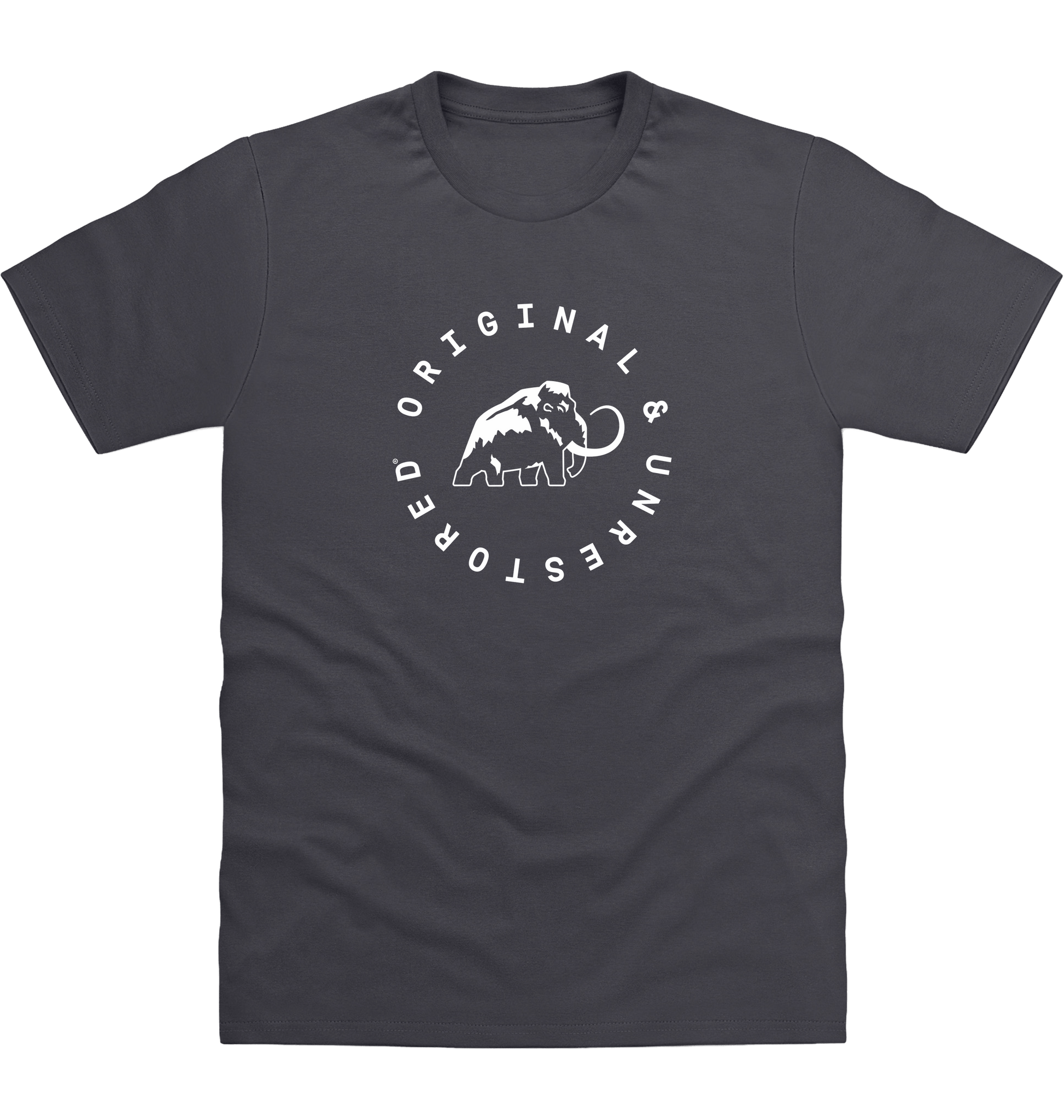 Solid Charcoal Printed T-shirt Front