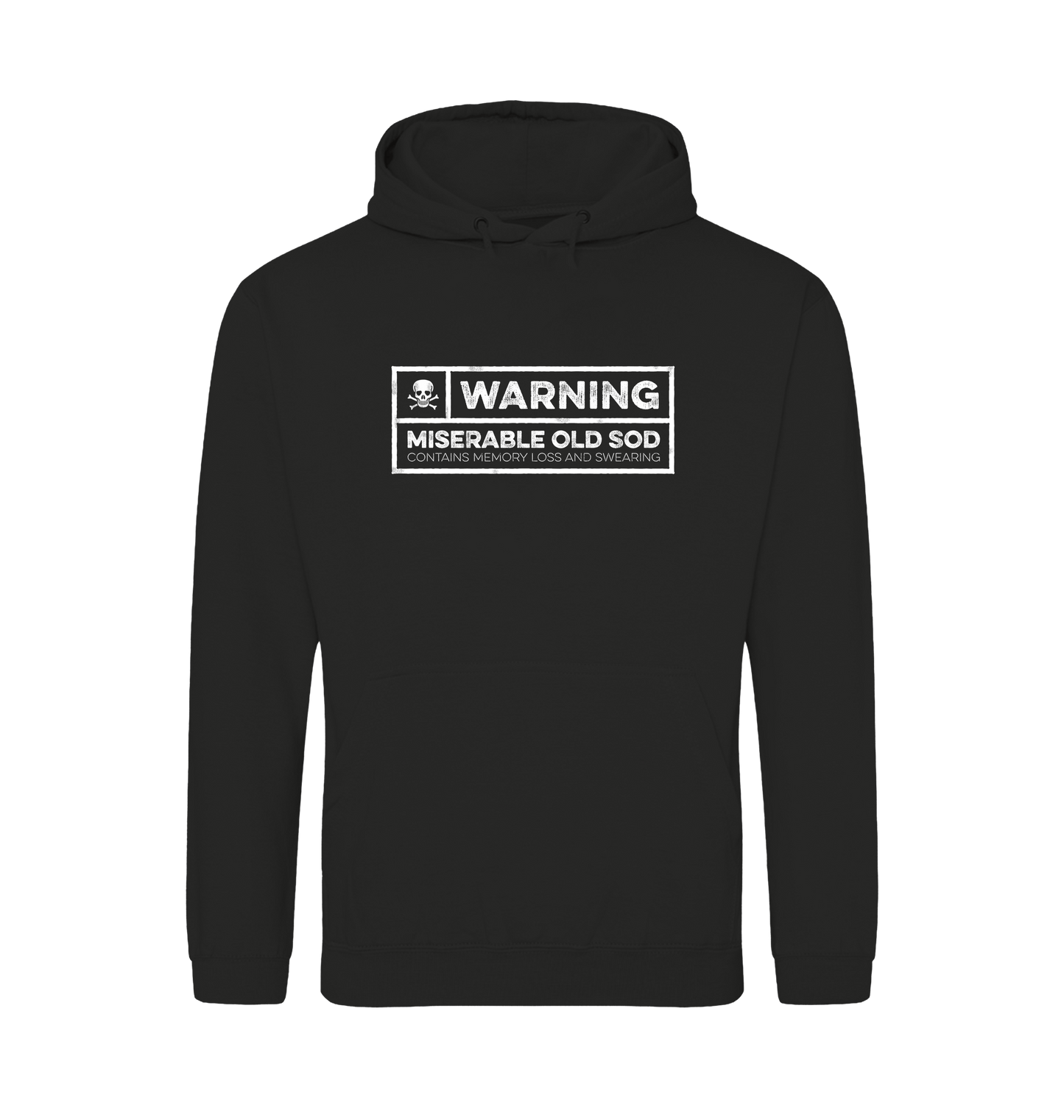 Jet Black Printed Hoody Front