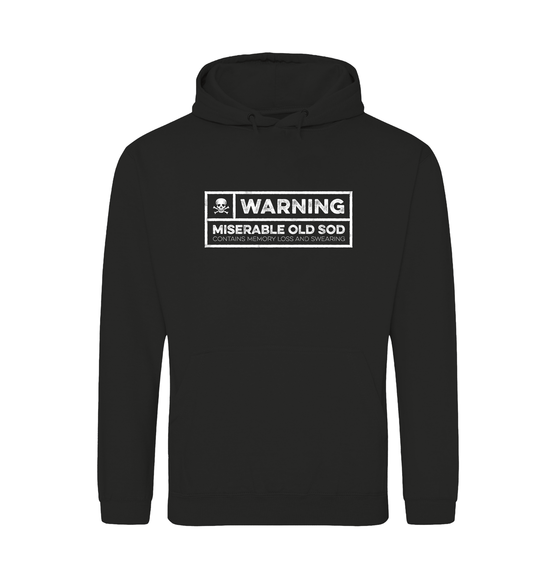 Jet Black Printed Hoody Front