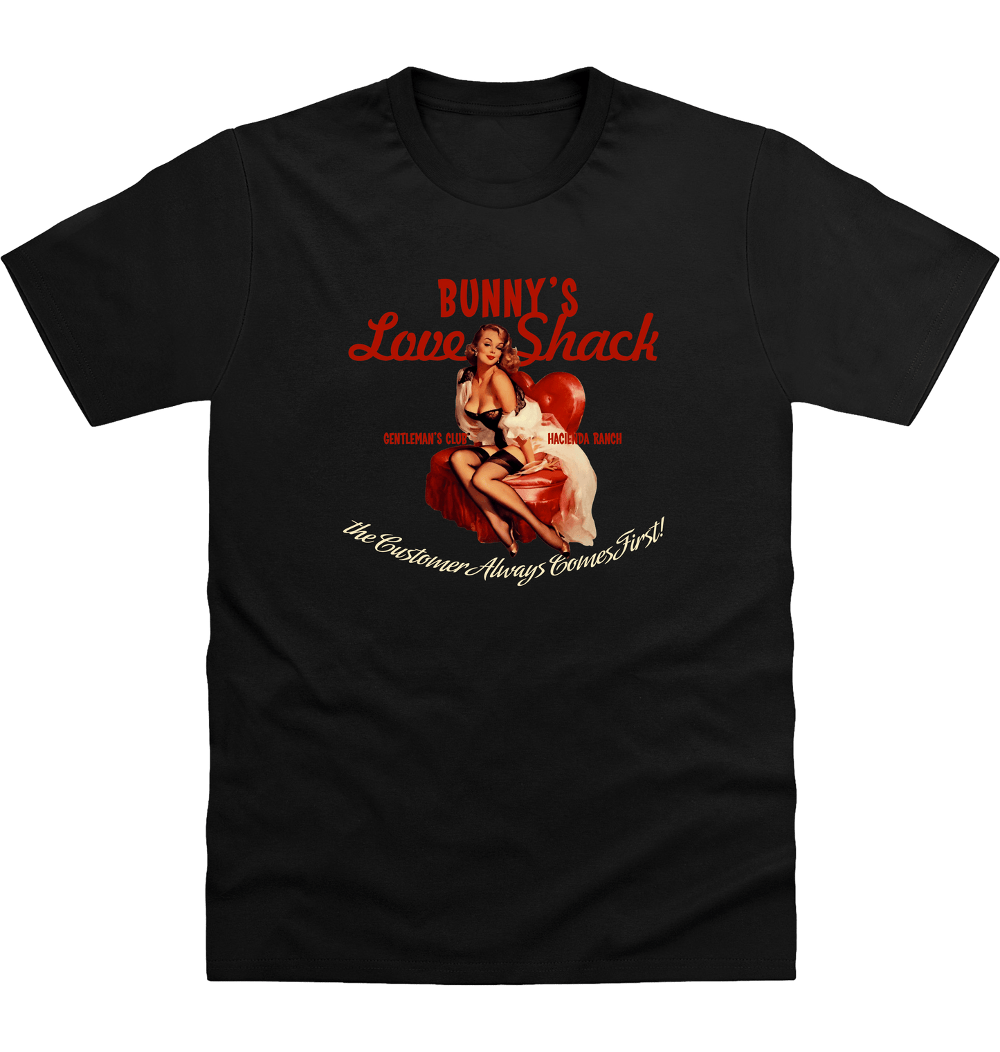 Deep Black Printed T-shirt Front