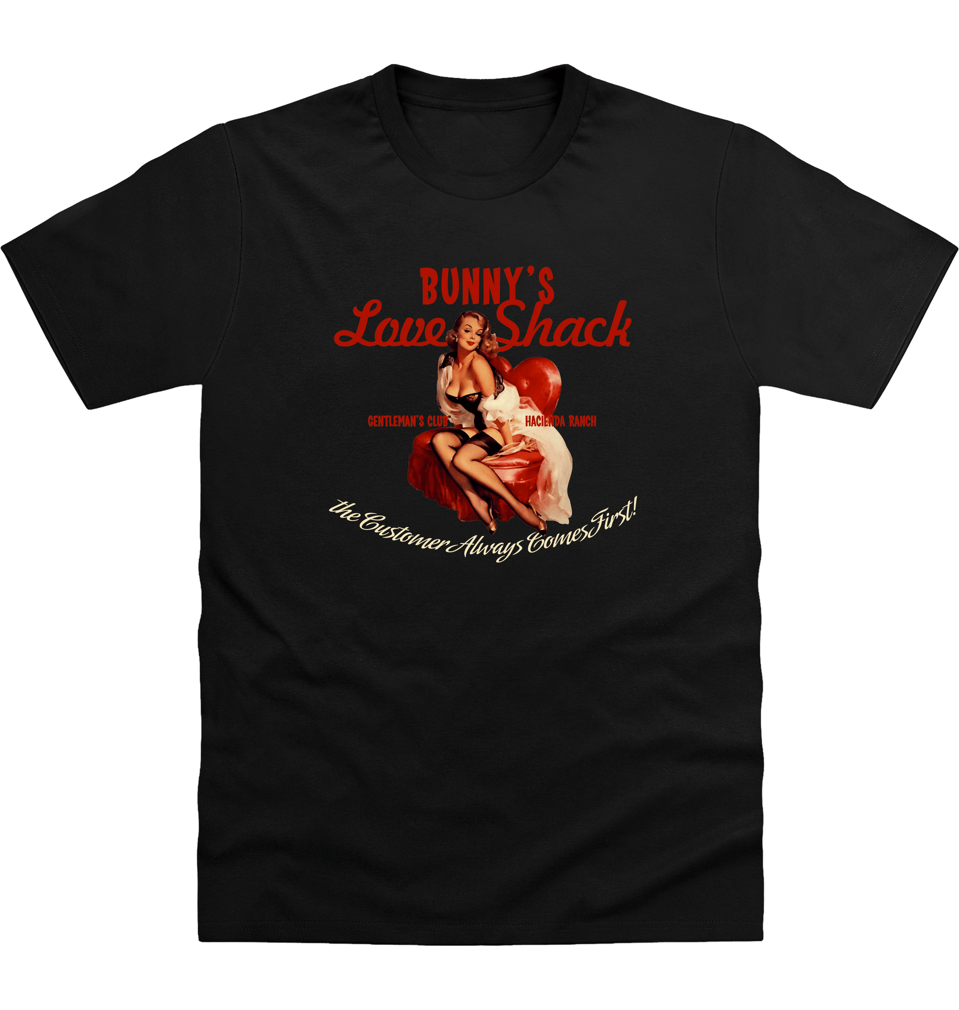Deep Black Printed T-shirt Front