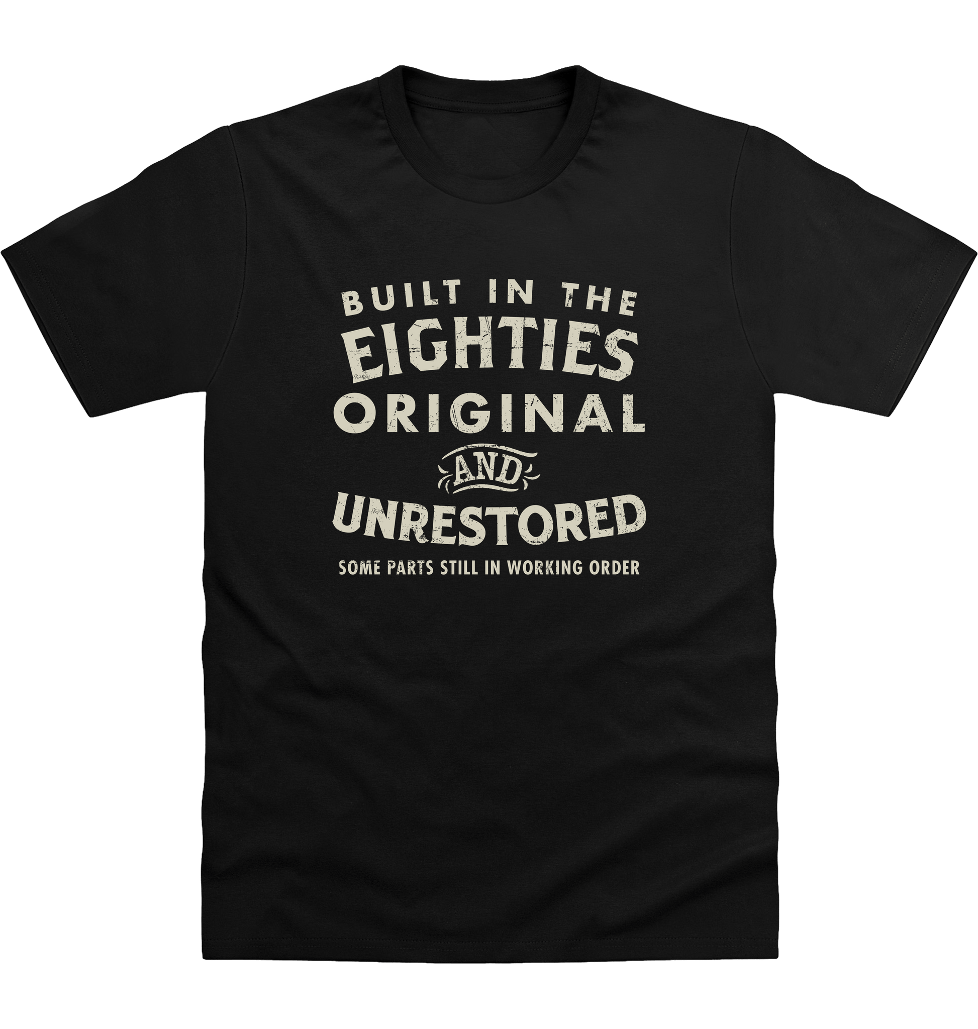 Deep Black Printed T-shirt Front