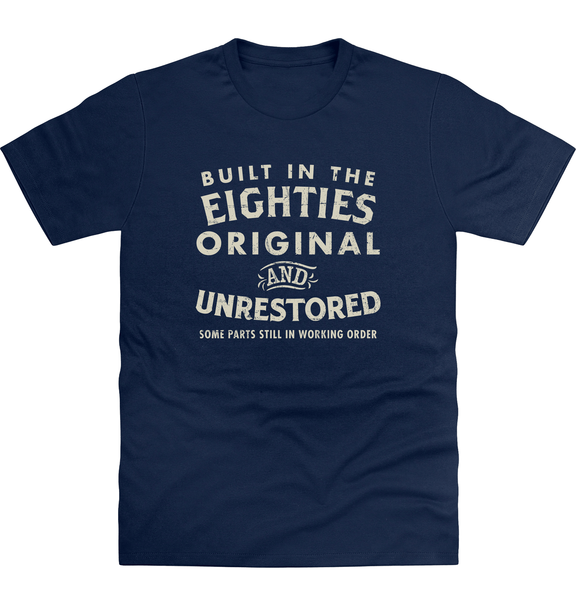 New French Navy Printed T-shirt Front