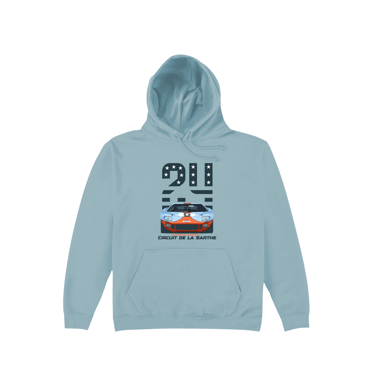 Sky Blue Printed Hoody Front