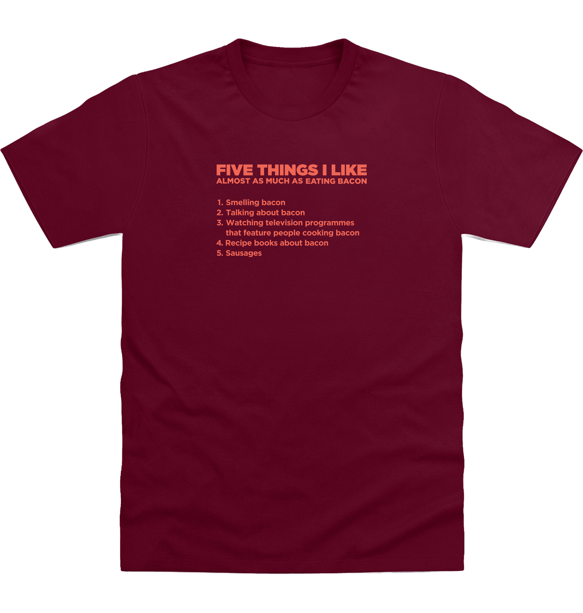 Burgundy Printed T-shirt Front