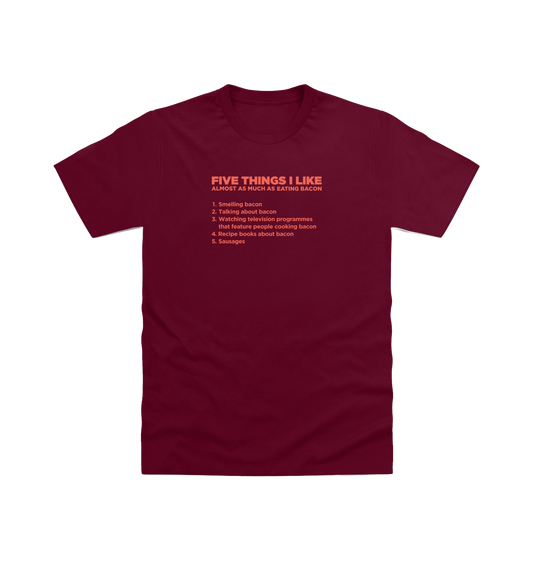 Burgundy Printed T-shirt Front