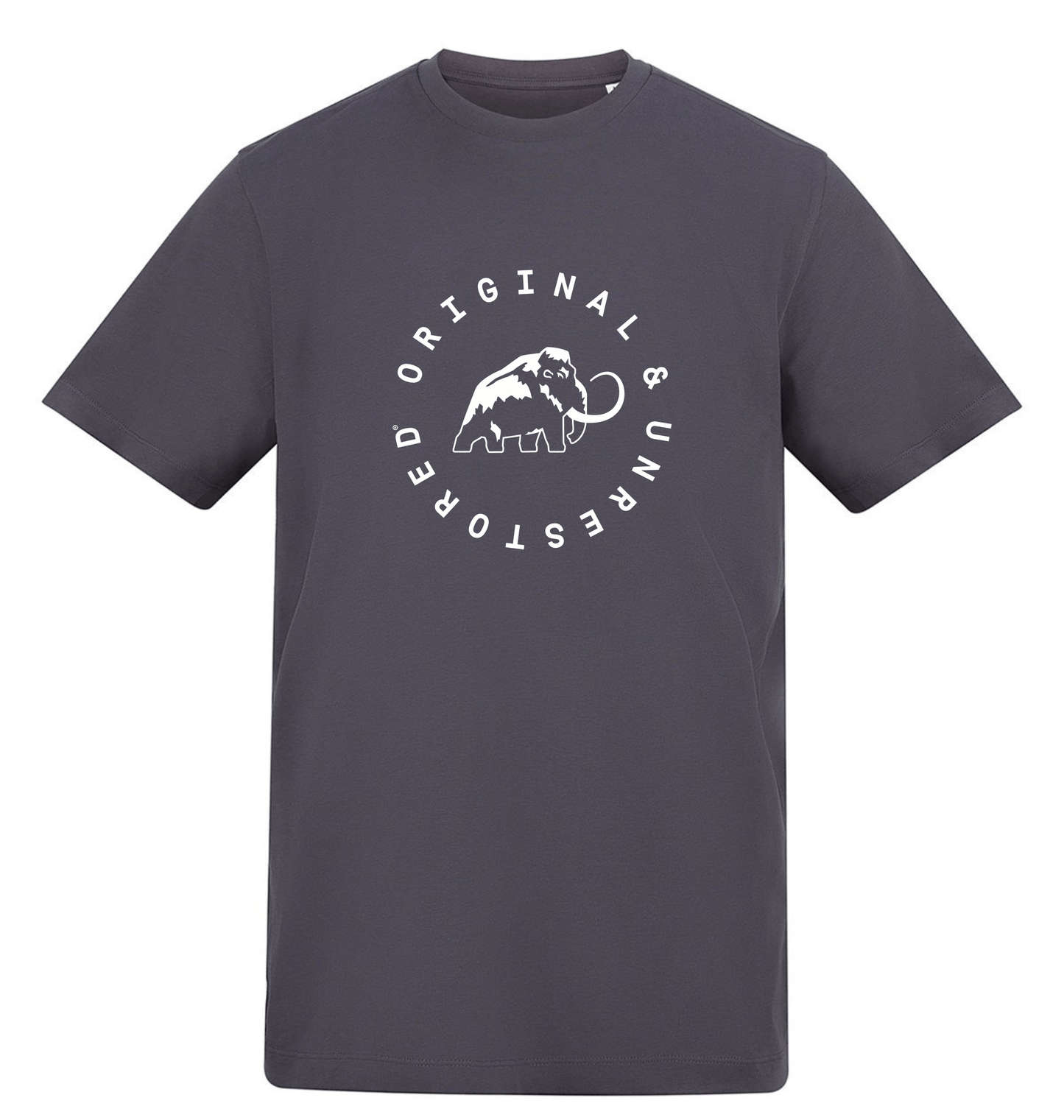 Solid Charcoal Printed T-shirt Front