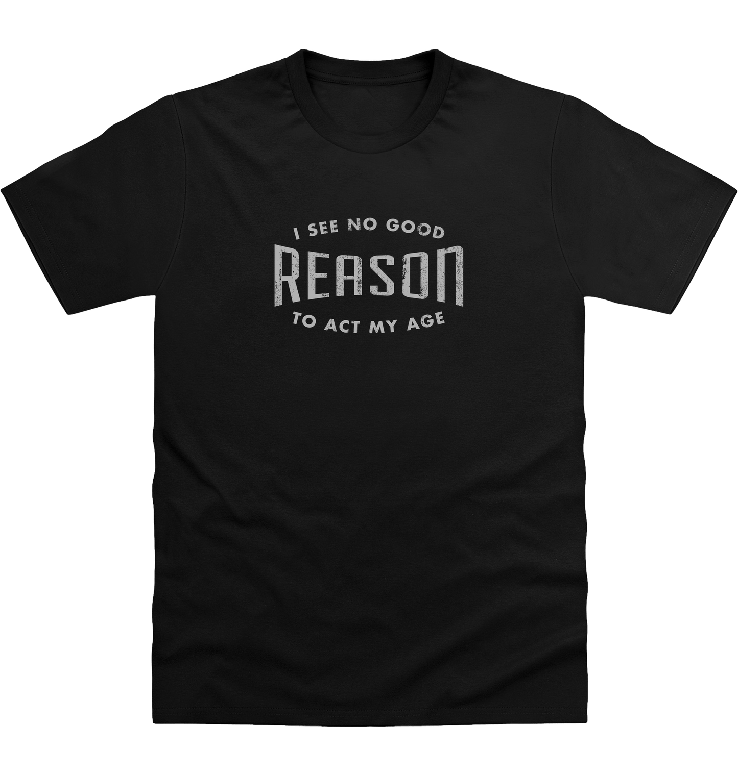 Deep Black Printed T-shirt Front