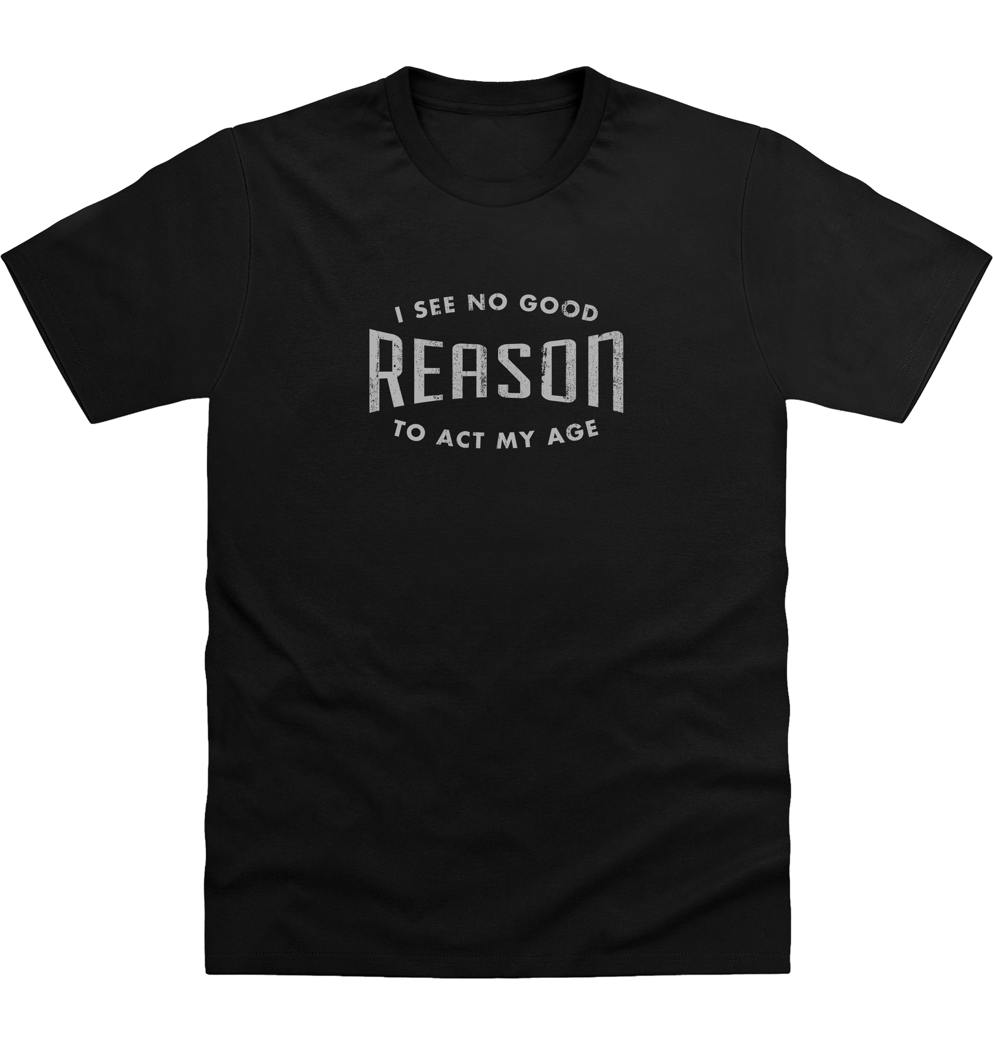 Deep Black Printed T-shirt Front