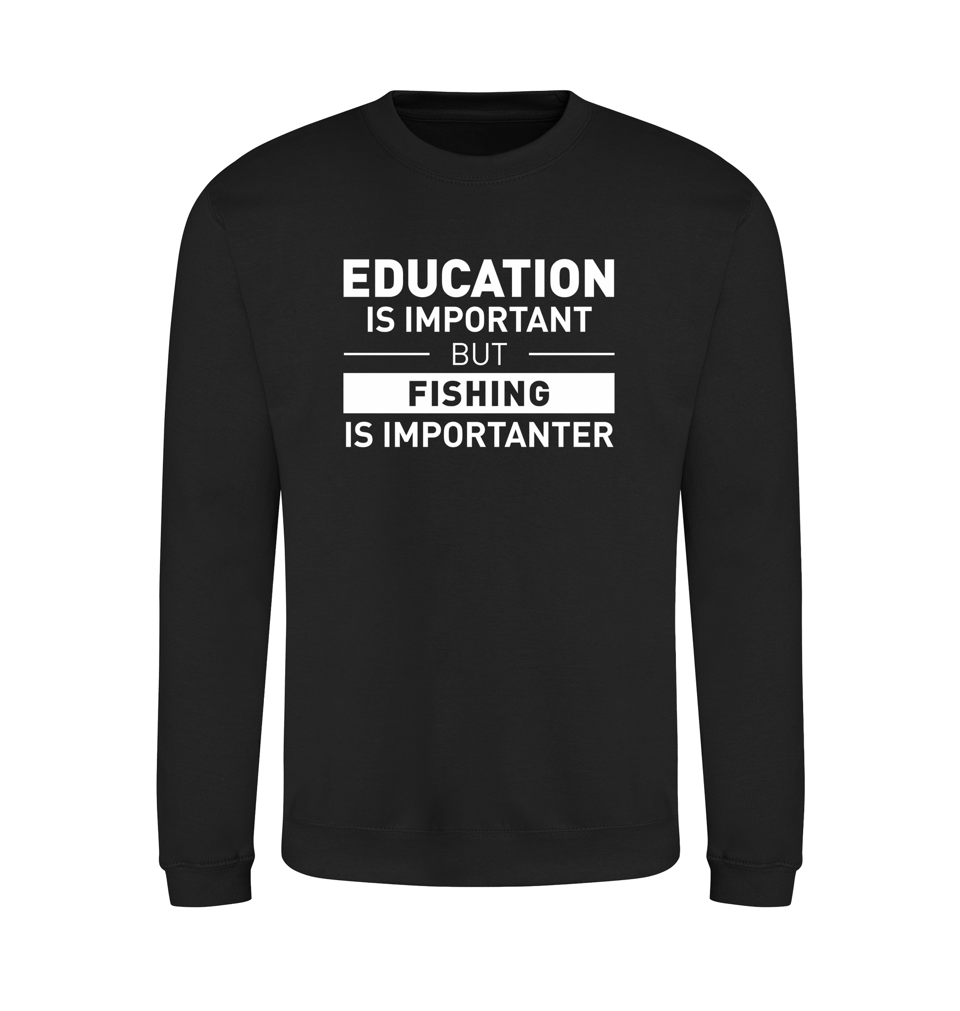 Jet Black Printed Sweater Front