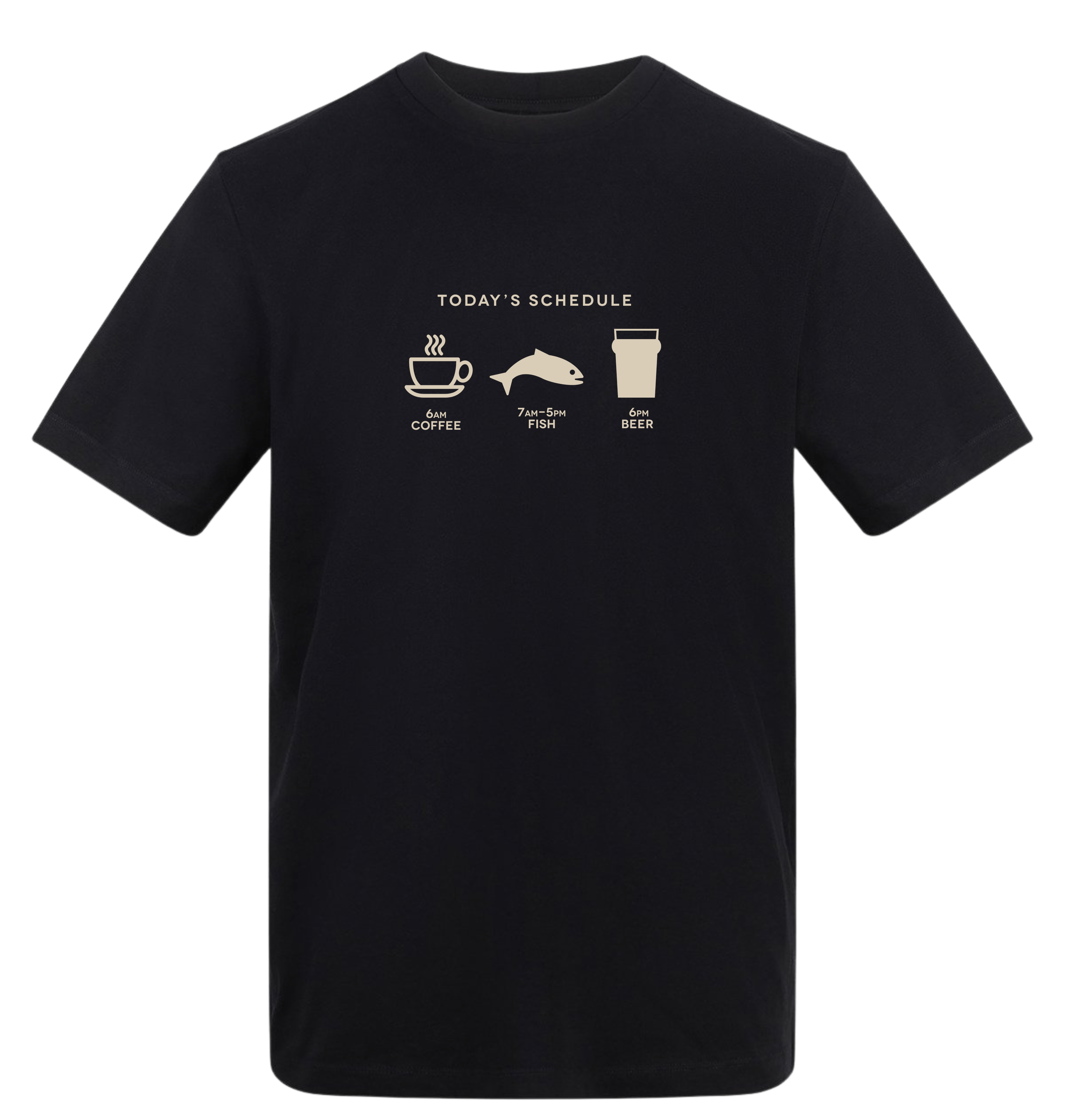 Deep Black Printed T-shirt Front