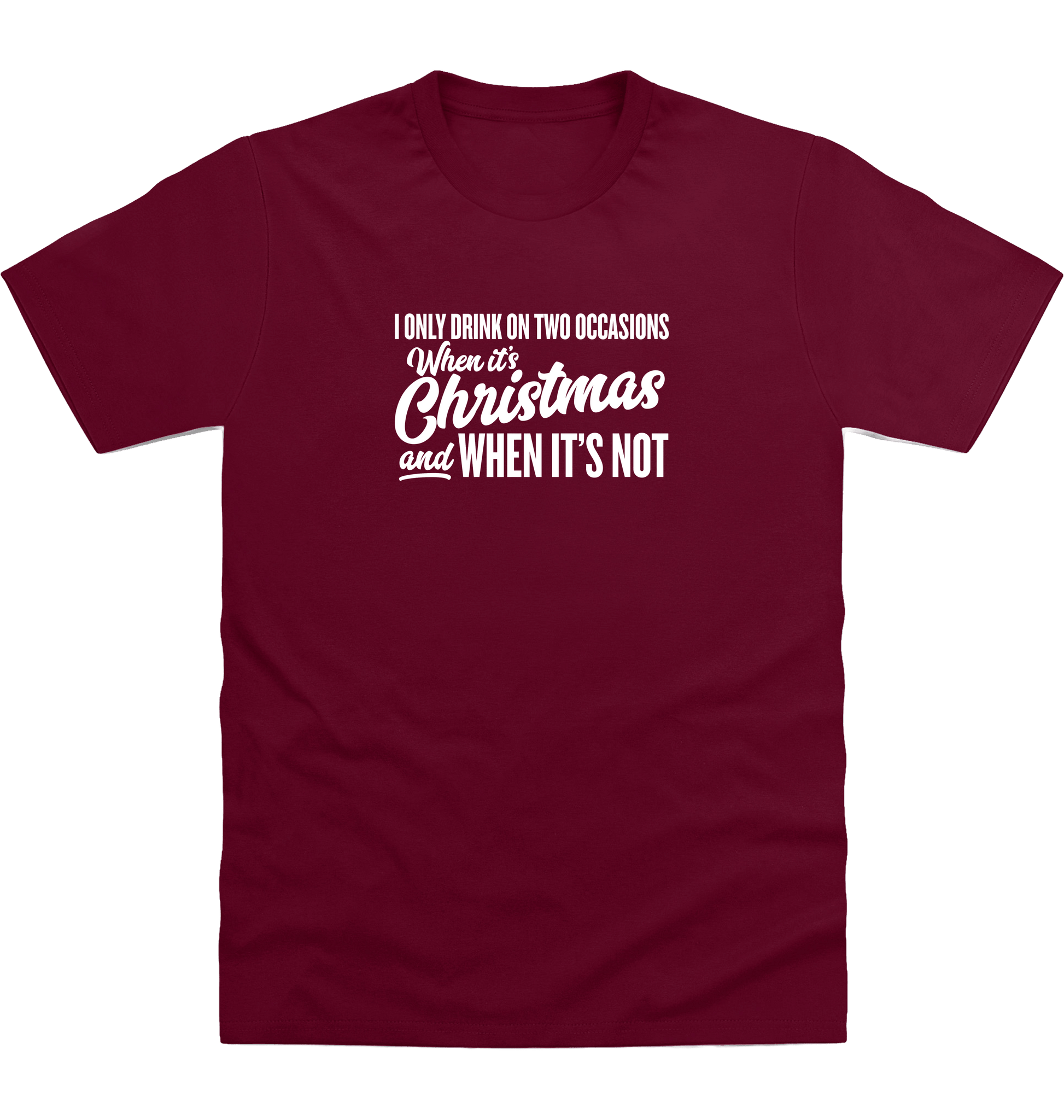 Burgundy Printed T-shirt Front