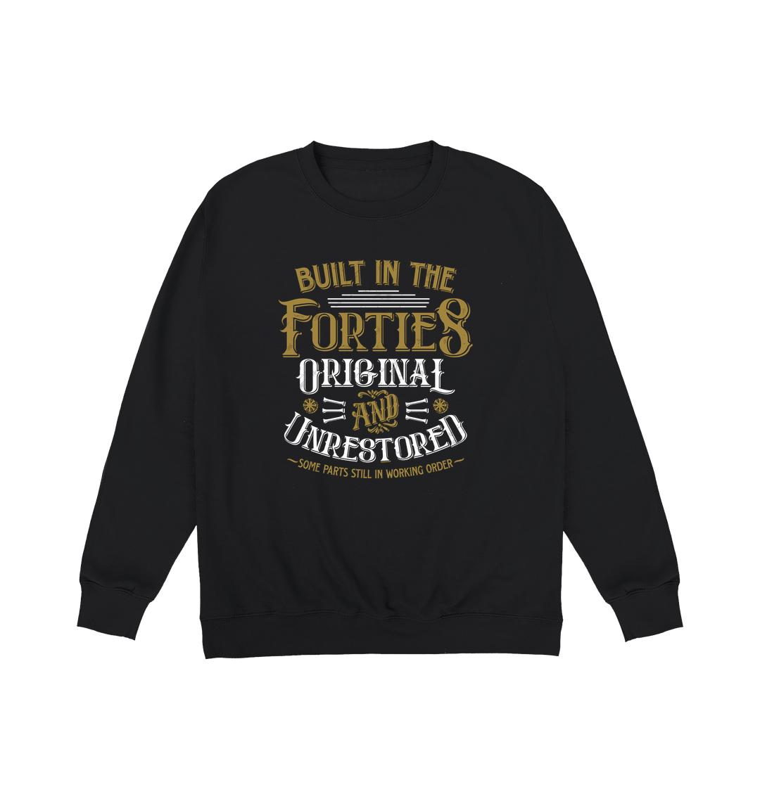 Jet Black Printed Sweater Front