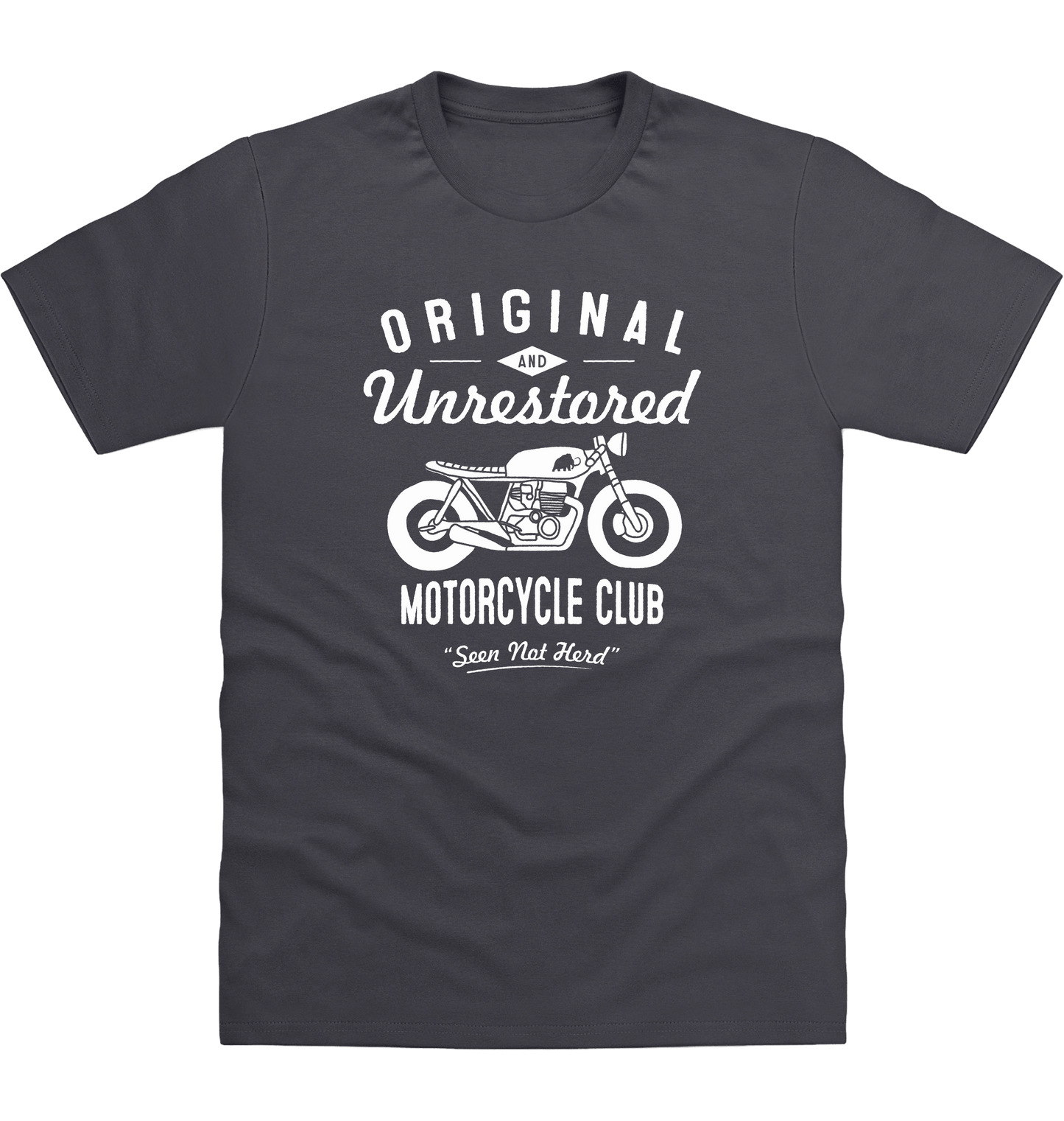 Solid Charcoal Printed T-shirt Front