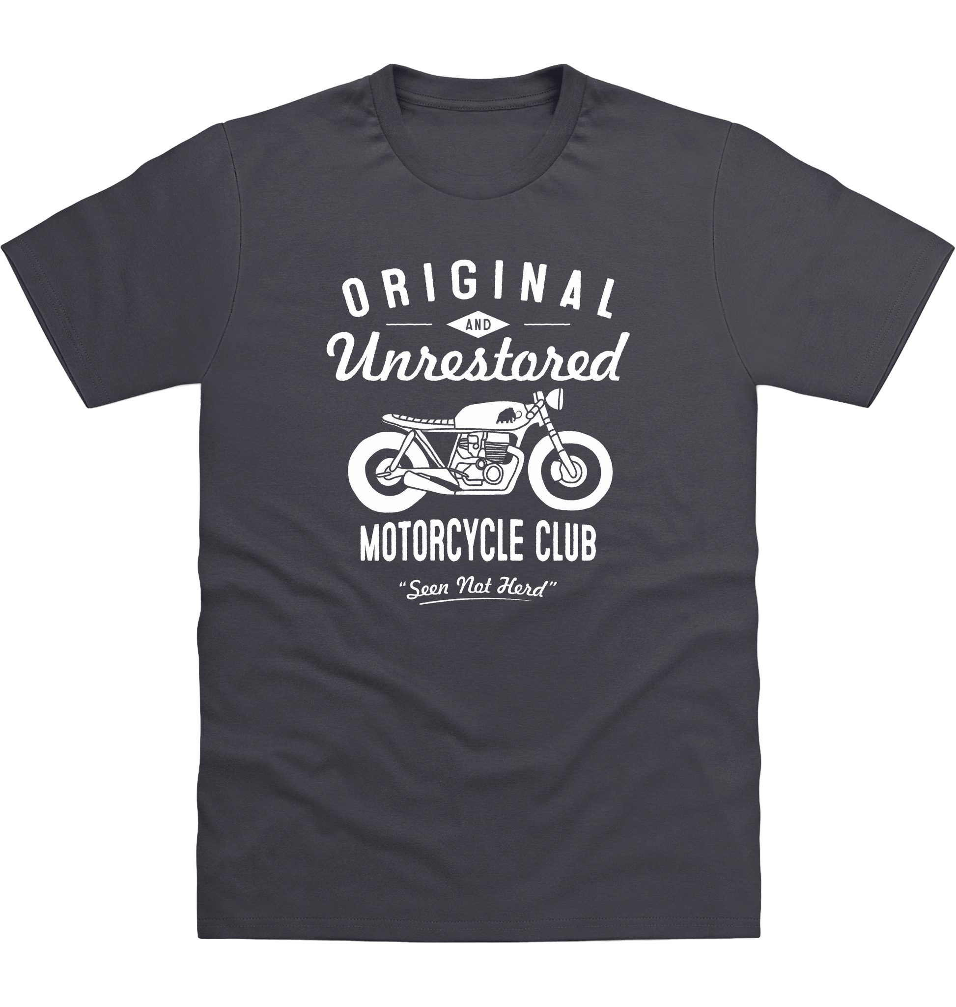 Solid Charcoal Printed T-shirt Front
