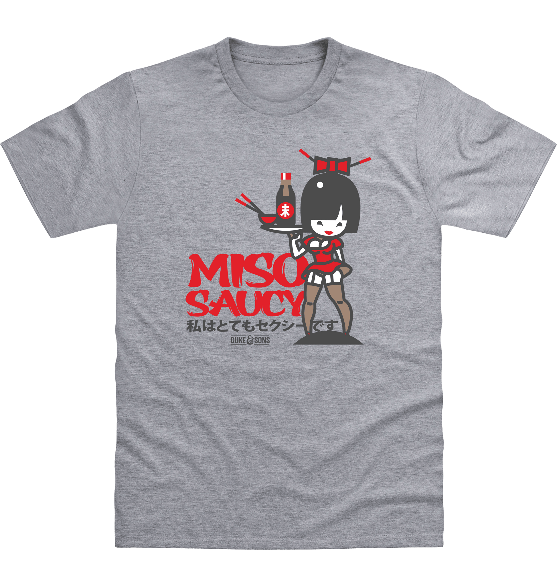 Heather Grey Printed T-shirt Front