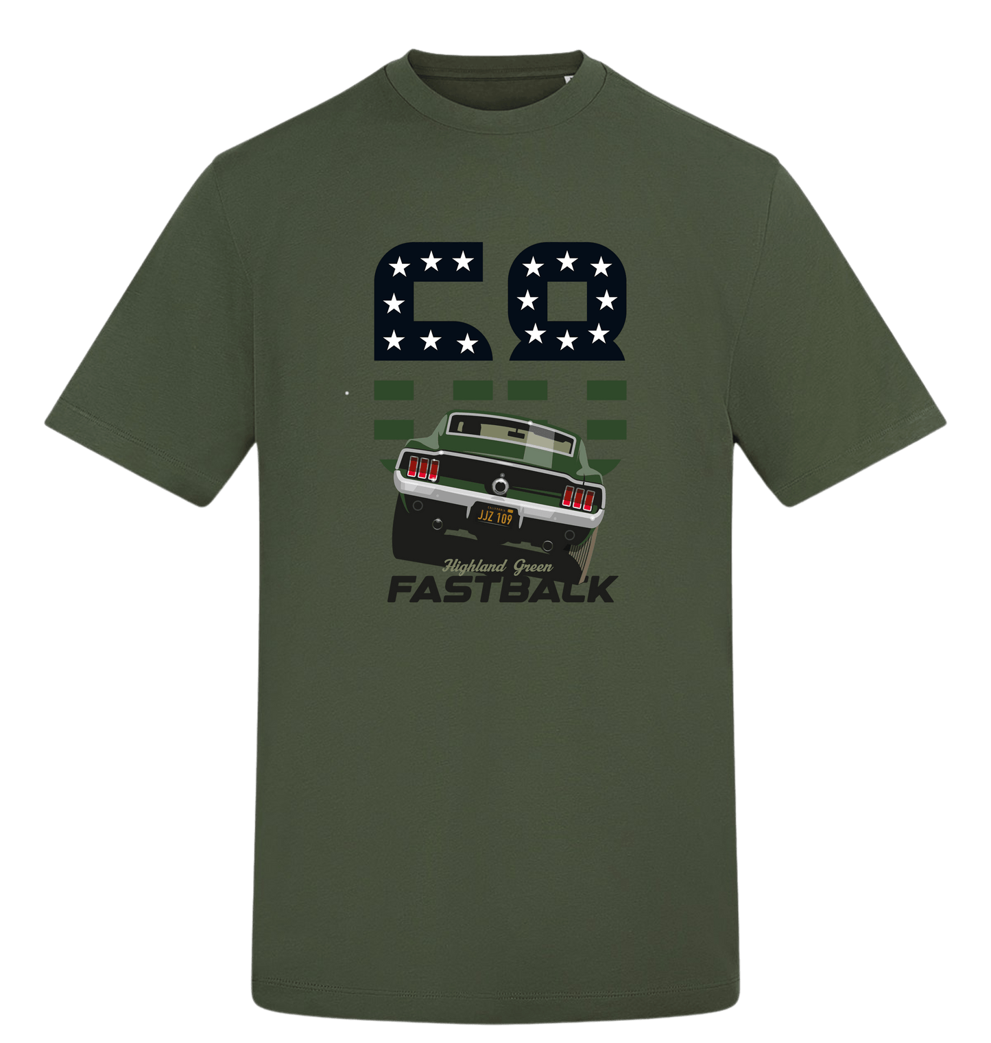 Earthy Green Printed T-shirt Front