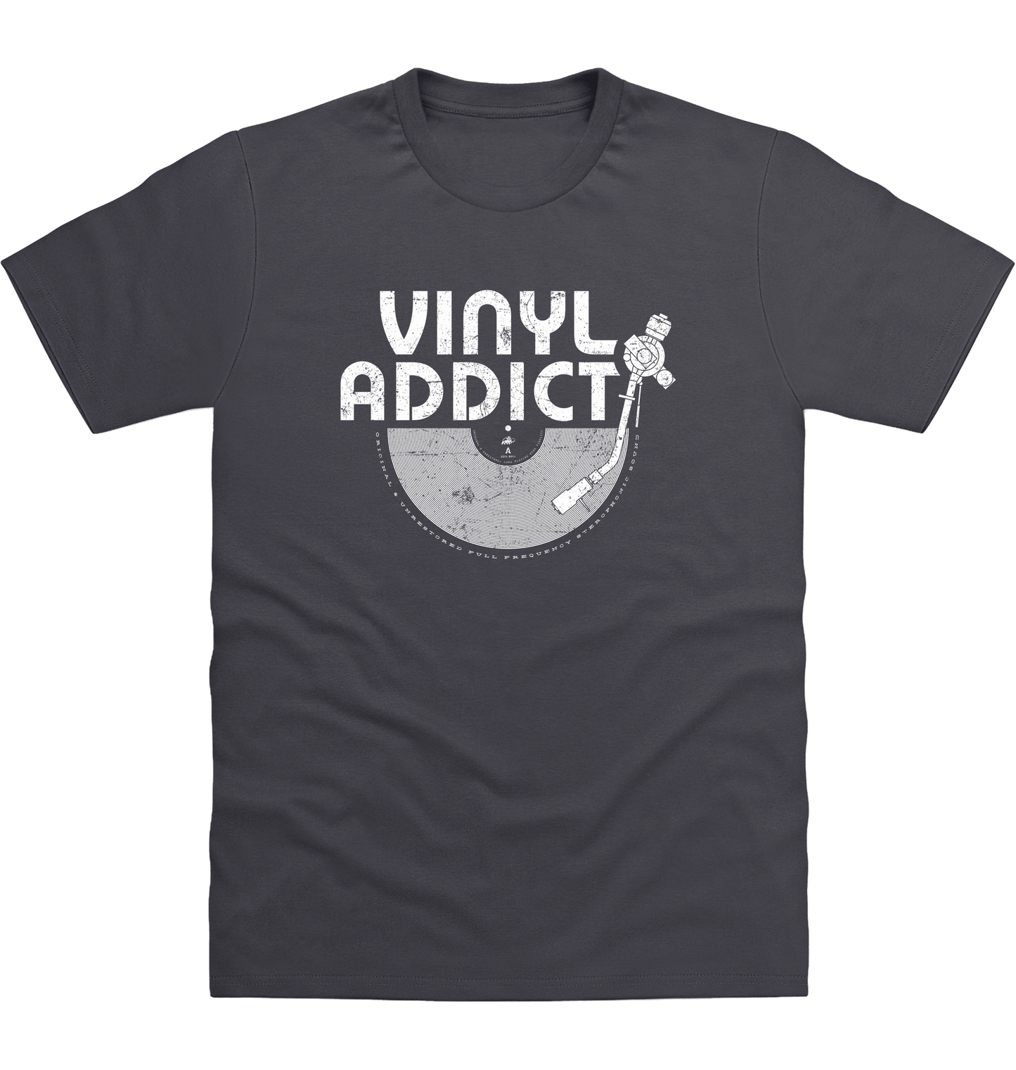 Solid Charcoal Printed T-shirt Front