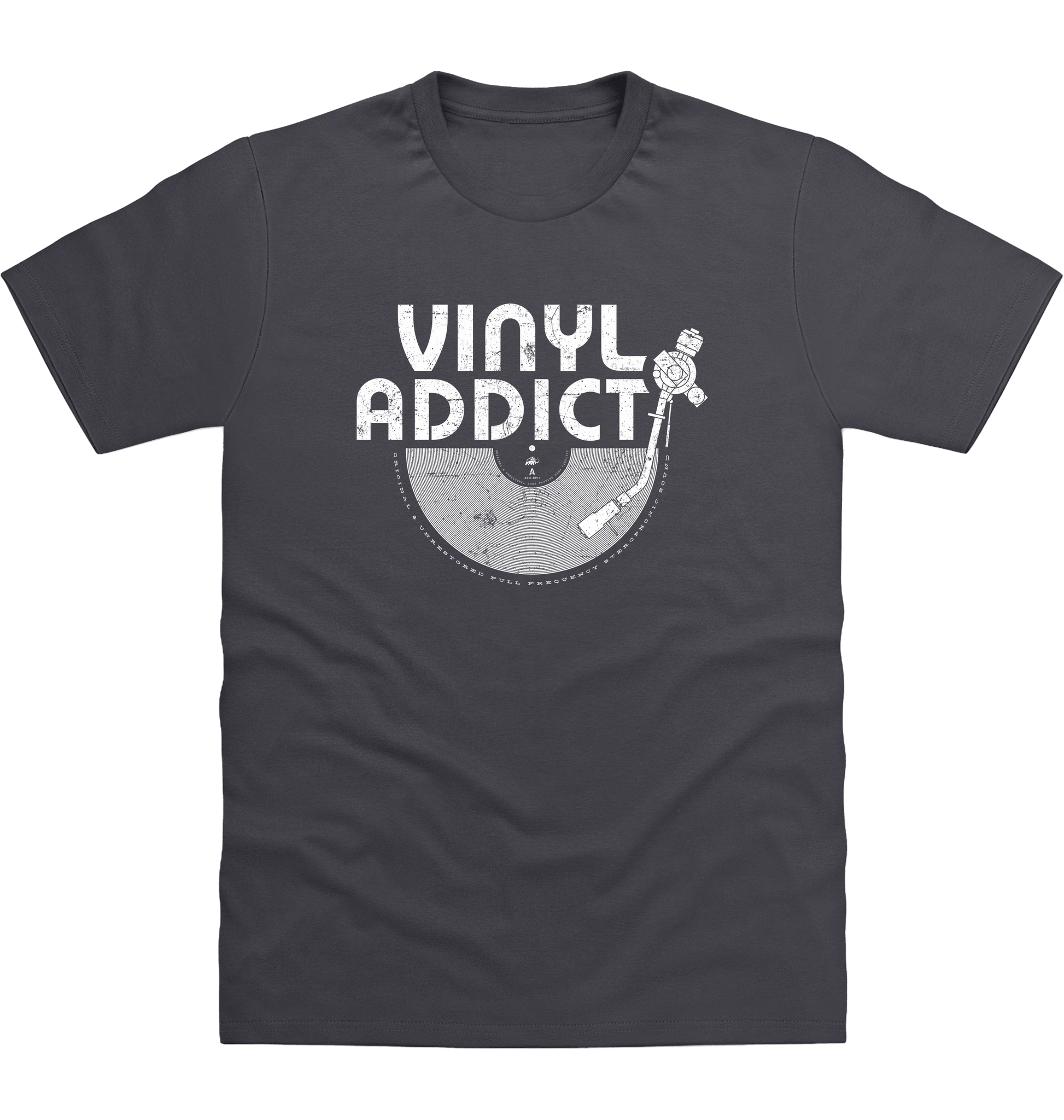 Solid Charcoal Printed T-shirt Front