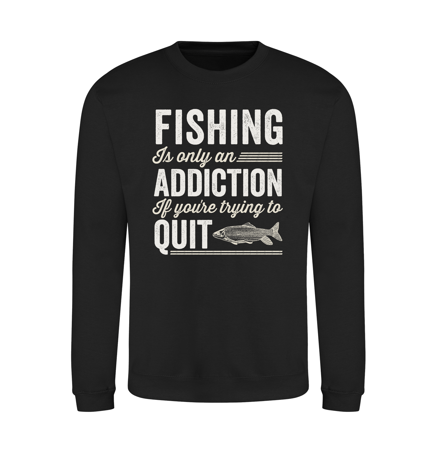 Jet Black Printed Sweater Front
