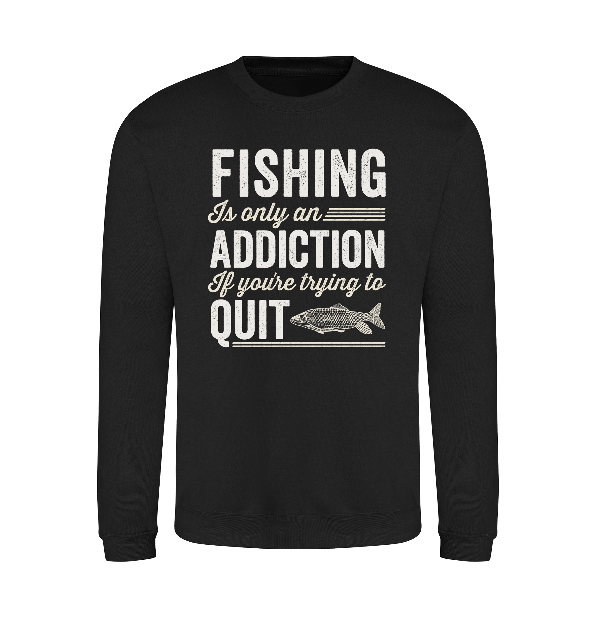 Jet Black Printed Sweater Front