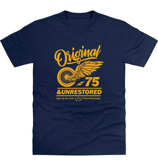 New French Navy Printed T-shirt Front