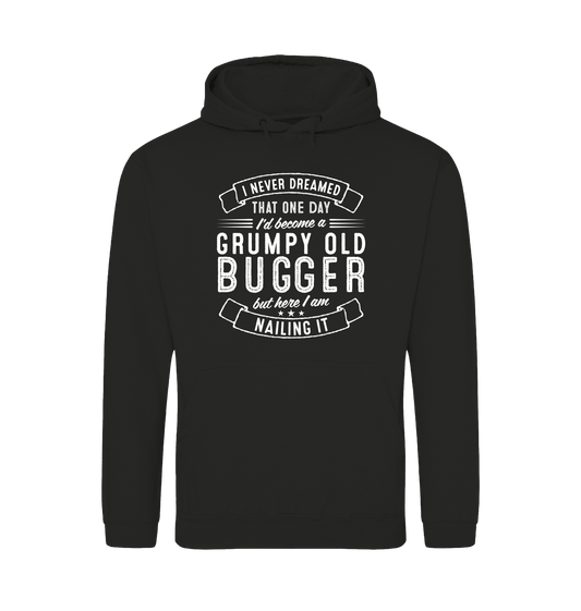 Jet Black Printed Hoody Front