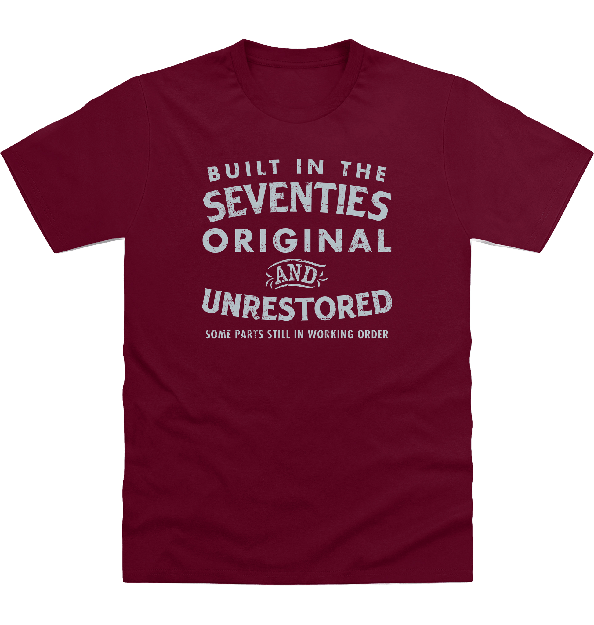 Burgundy Printed T-shirt Front